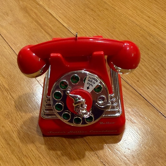 Hallmark Other - Hallmark Red and Silver Rotary Phone Ornament